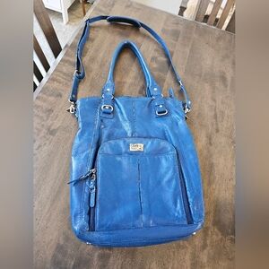 Blue Leather Clark And Mayfield Laptop Bag